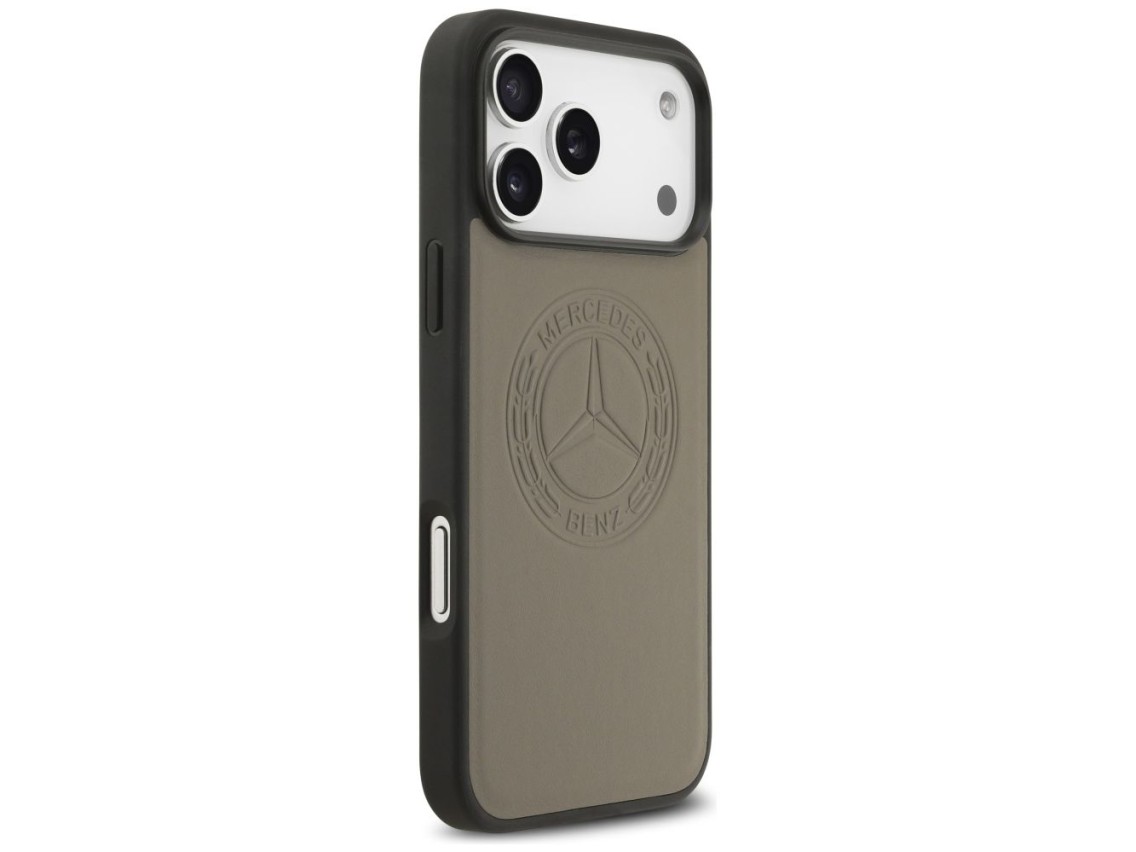 Mercedes Leather Vintage Logo MagSafe Case for iPhone 17 Pro Max - Beige