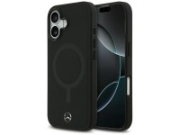 Capa MagSafe Mercedes em couro liso para iPhone 17 - preta Capa MagSafe Mercedes em couro liso para iPhone 17 - preta