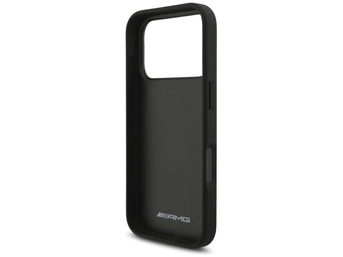 Capa AMG em couro com logotipo em relevo para iPhone 17 Pro - Preta