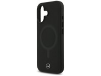 Capa MagSafe Mercedes em couro liso para iPhone 17 - preta Capa MagSafe Mercedes em couro liso para iPhone 17 - preta