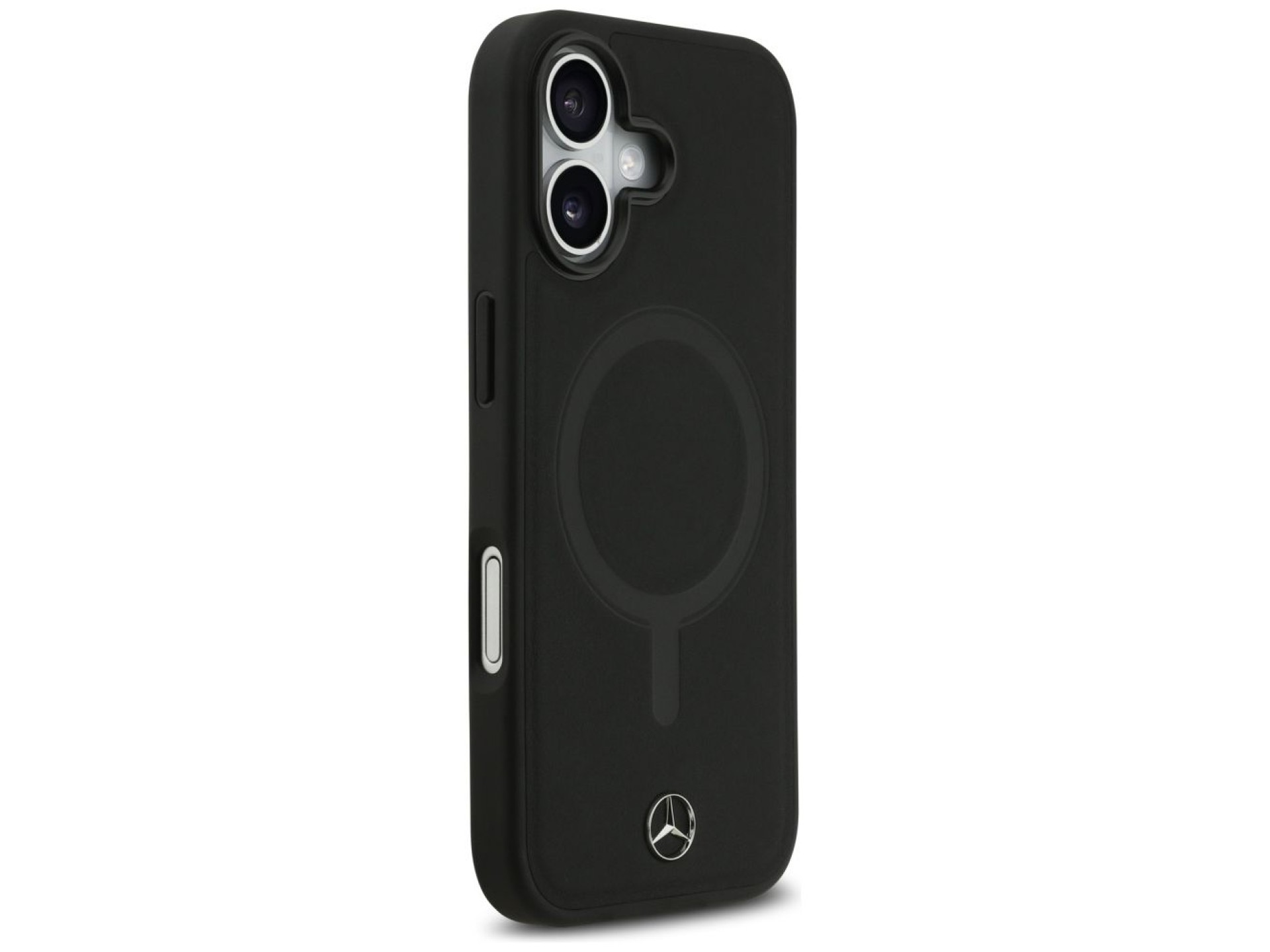 Mercedes Plain Smooth Leather MagSafe case for iPhone 17 - black