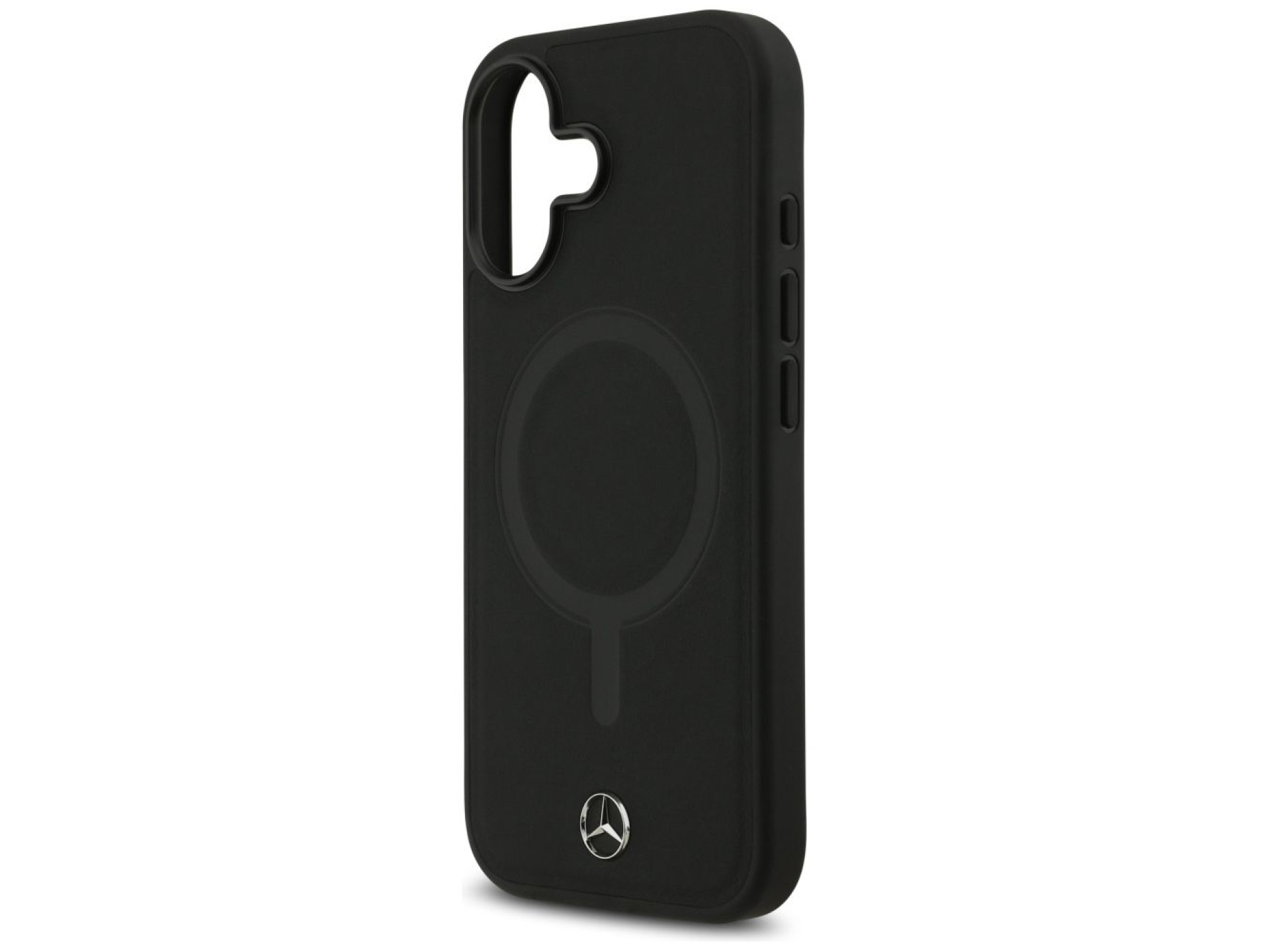 Mercedes Plain Smooth Leather MagSafe case for iPhone 17 - black