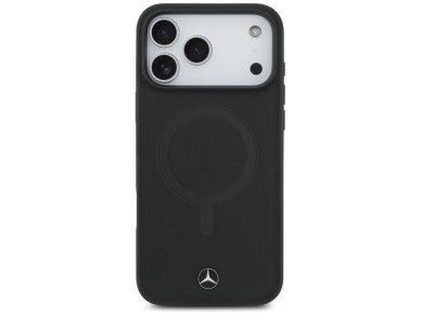 Mercedes Plain Smooth Leather MagSafe Case for iPhone 17 Pro Max - Black Mercedes Plain Smooth Leather MagSafe Case for iPhone 17 Pro Max - Black