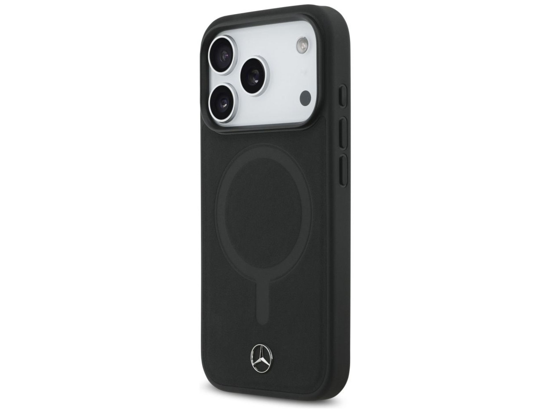 Mercedes Plain Smooth Leather MagSafe Case for iPhone 17 Pro - Black