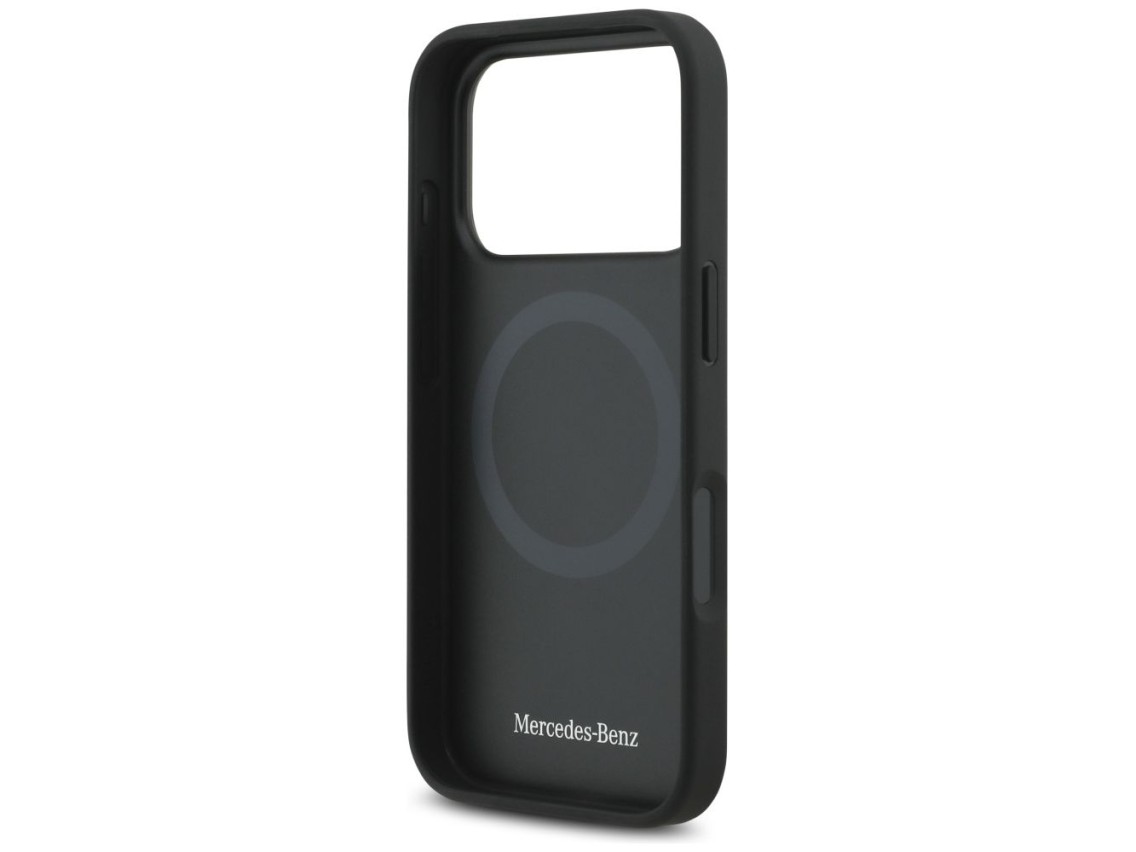 Mercedes Plain Smooth Leather MagSafe Case for iPhone 17 Pro - Black