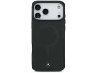 Capa MagSafe Mercedes em couro liso para iPhone 17 Pro Max - Preta Capa MagSafe Mercedes em couro liso para iPhone 17 Pro Max - Preta