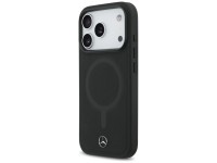 Mercedes Plain Smooth Leather MagSafe Case for iPhone 17 Pro - Black Mercedes Plain Smooth Leather MagSafe Case for iPhone 17 Pro - Black