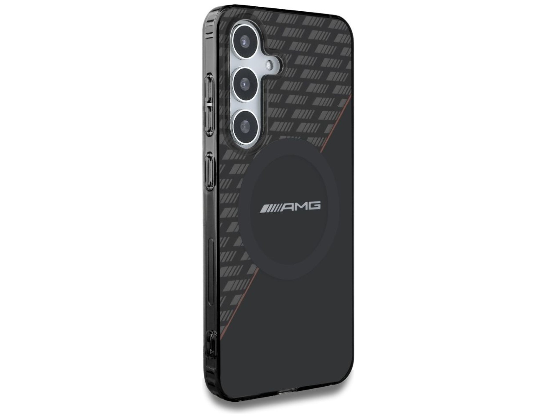 AMG Double Layer Rhombs MagSafe Case for Samsung Galaxy S25 - Black/Red