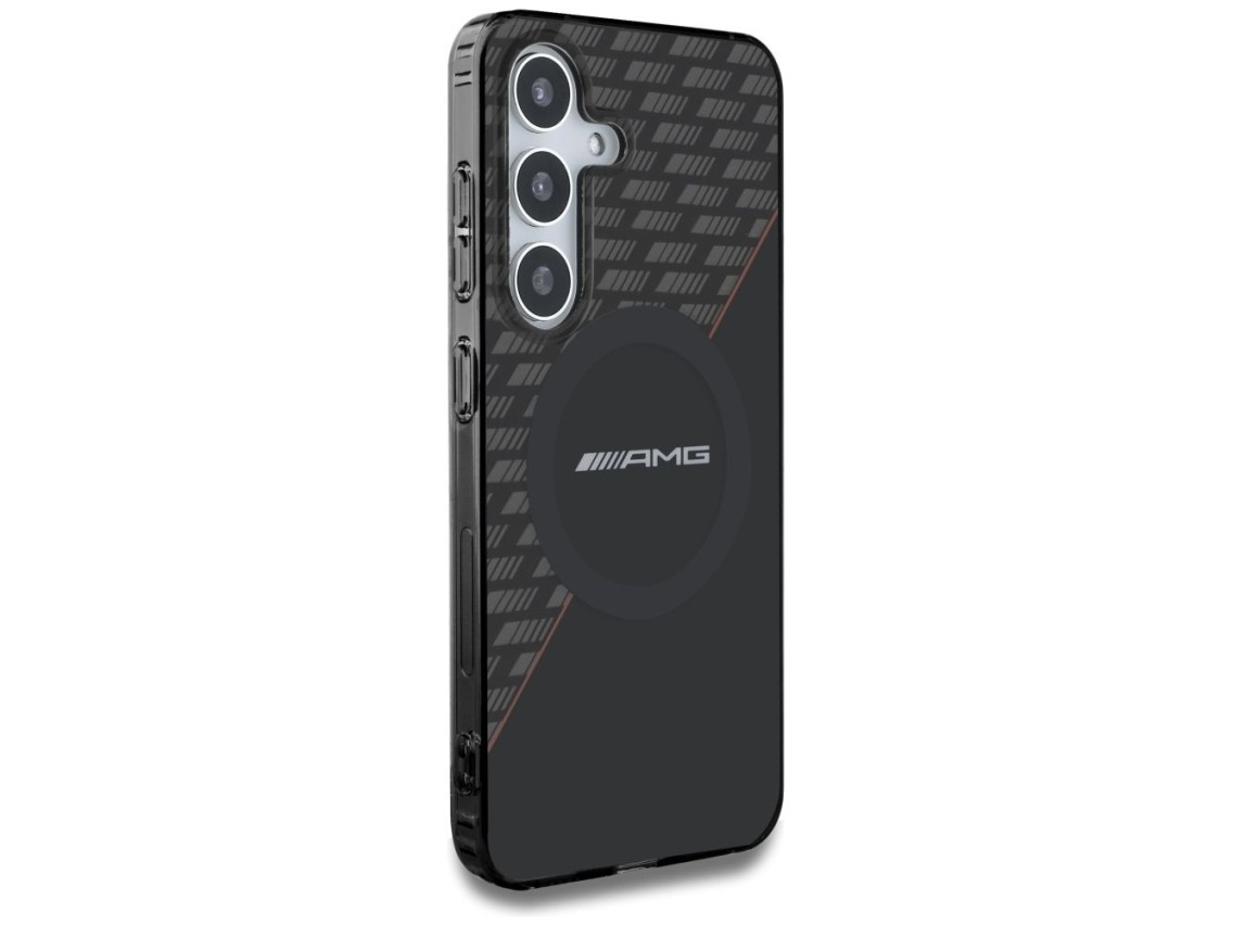 AMG Double Layer Rhombs MagSafe Case for Samsung Galaxy S25 - Black/Red
