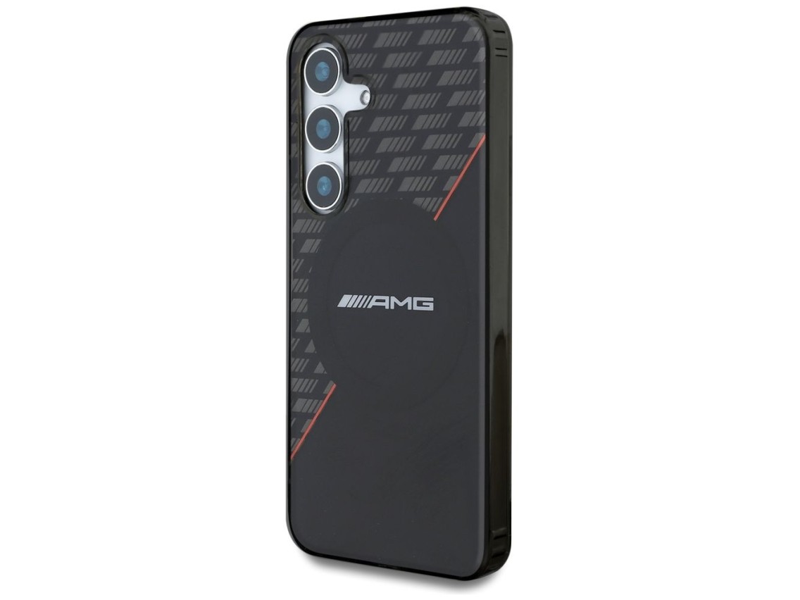AMG Double Layer Rhombs MagSafe Case for Samsung Galaxy S25+ - Black/Red