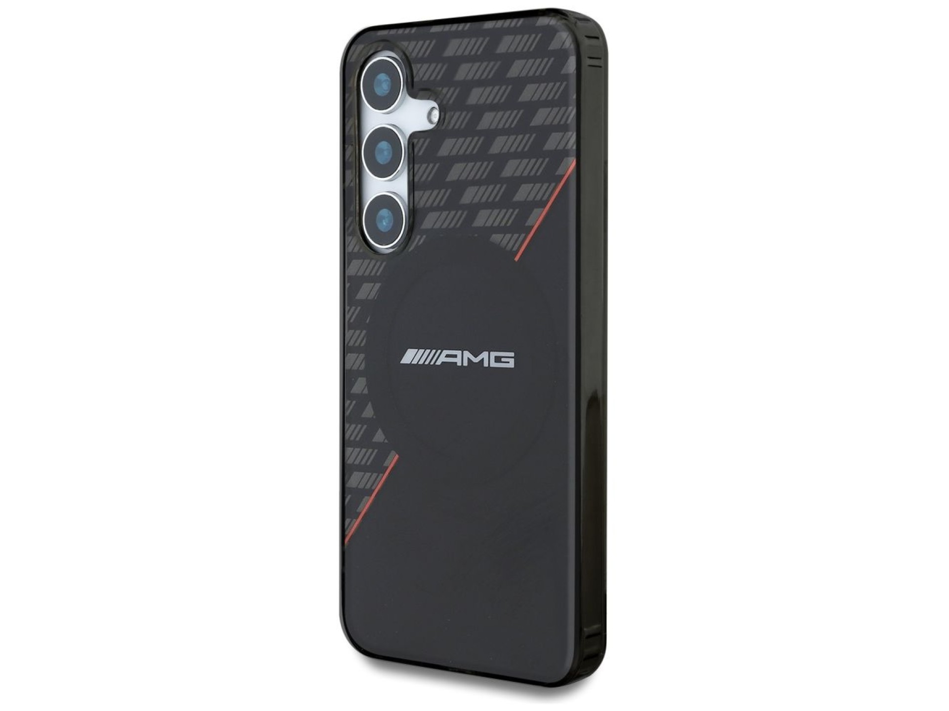 AMG Double Layer Rhombs MagSafe Case for Samsung Galaxy S25 - Black/Red