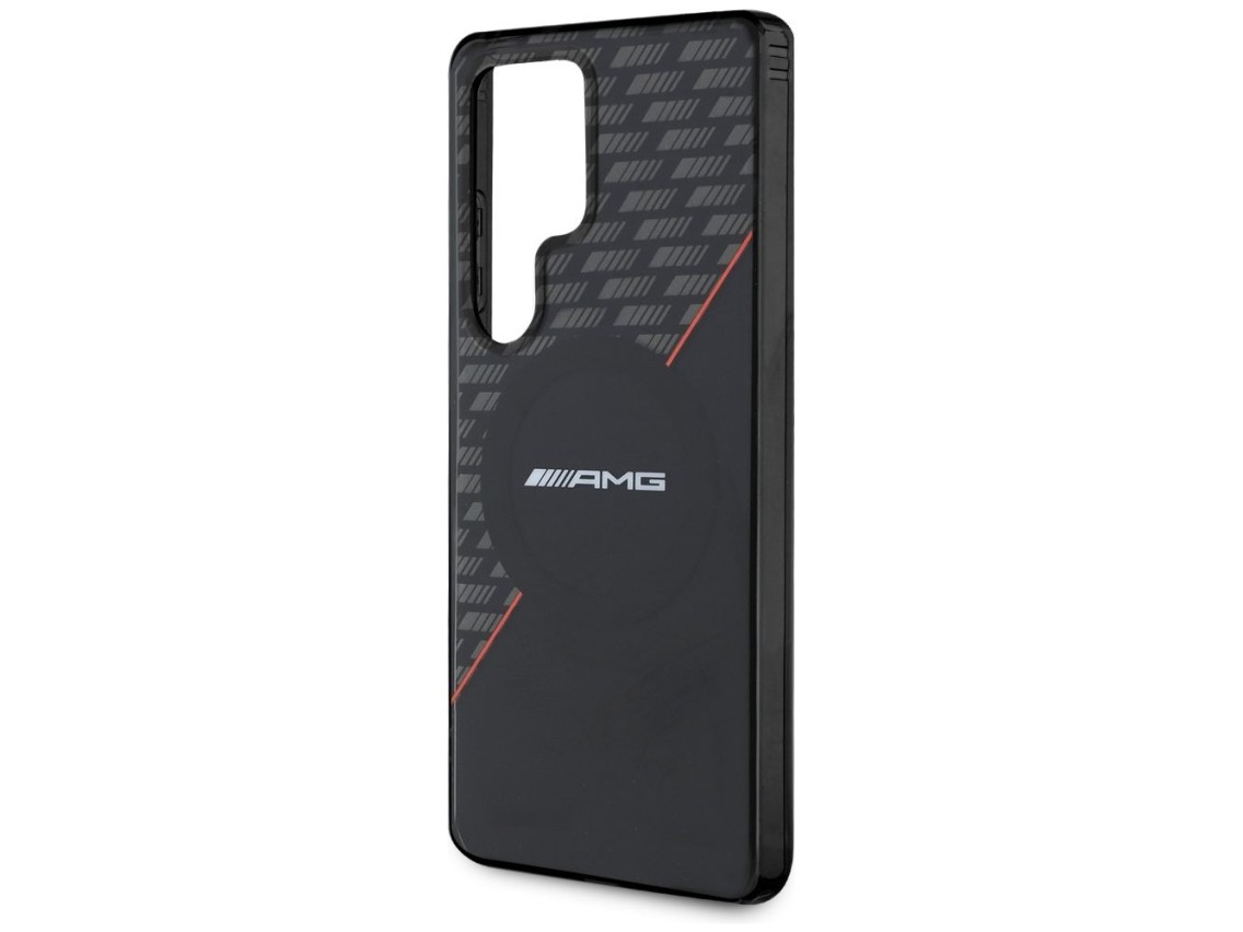 Capa AMG Double Layer Rhombs MagSafe para Samsung Galaxy S25 Ultra - Preto/Vermelho