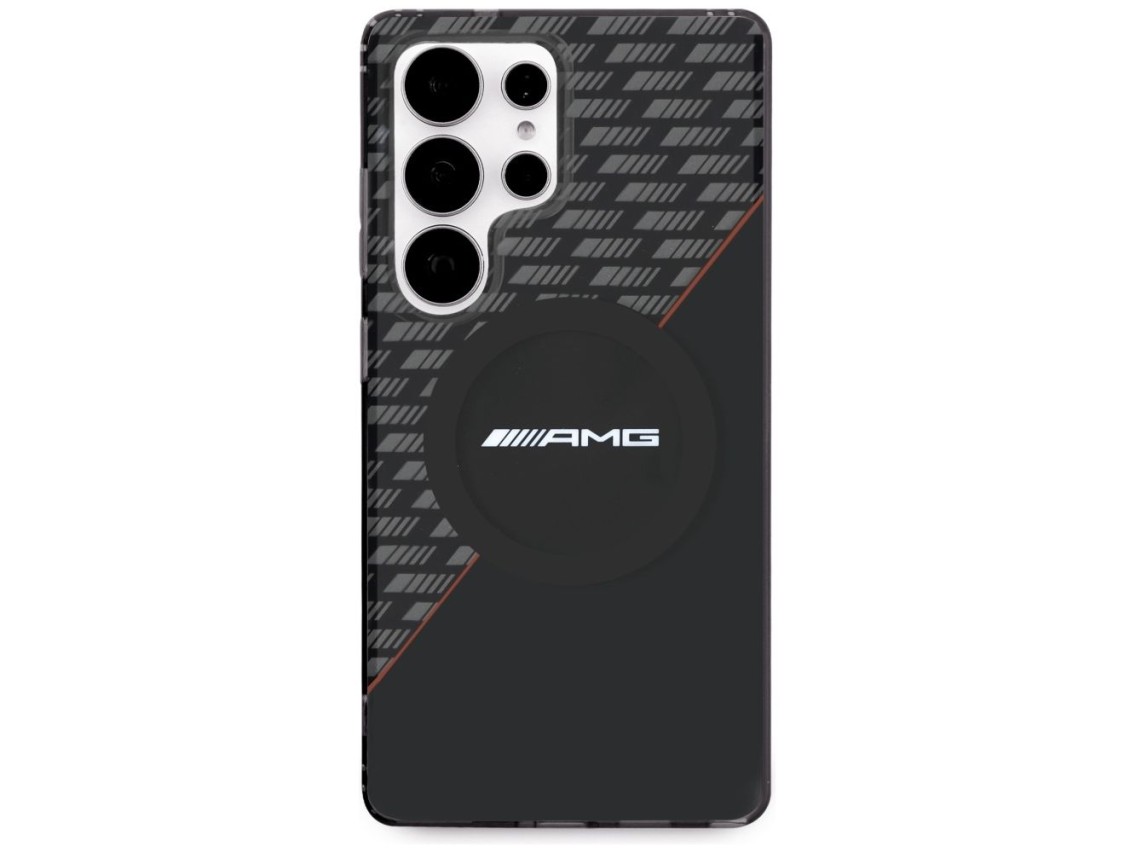 Capa AMG Double Layer Rhombs MagSafe para Samsung Galaxy S25 Ultra - Preto/Vermelho