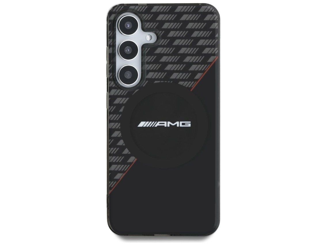 AMG Double Layer Rhombs MagSafe Case for Samsung Galaxy S25+ - Black/Red