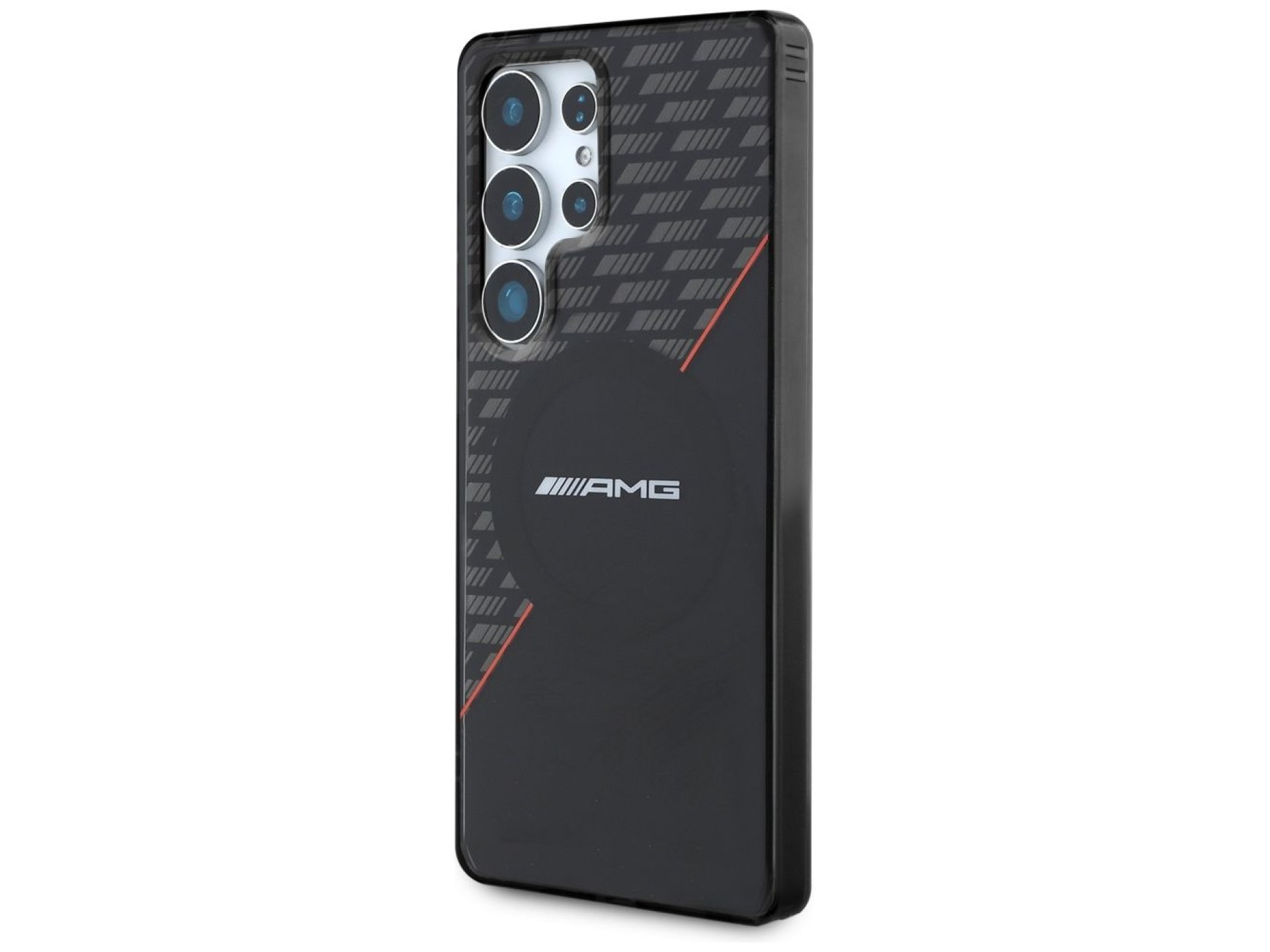 Capa AMG Double Layer Rhombs MagSafe para Samsung Galaxy S25 Ultra - Preto/Vermelho