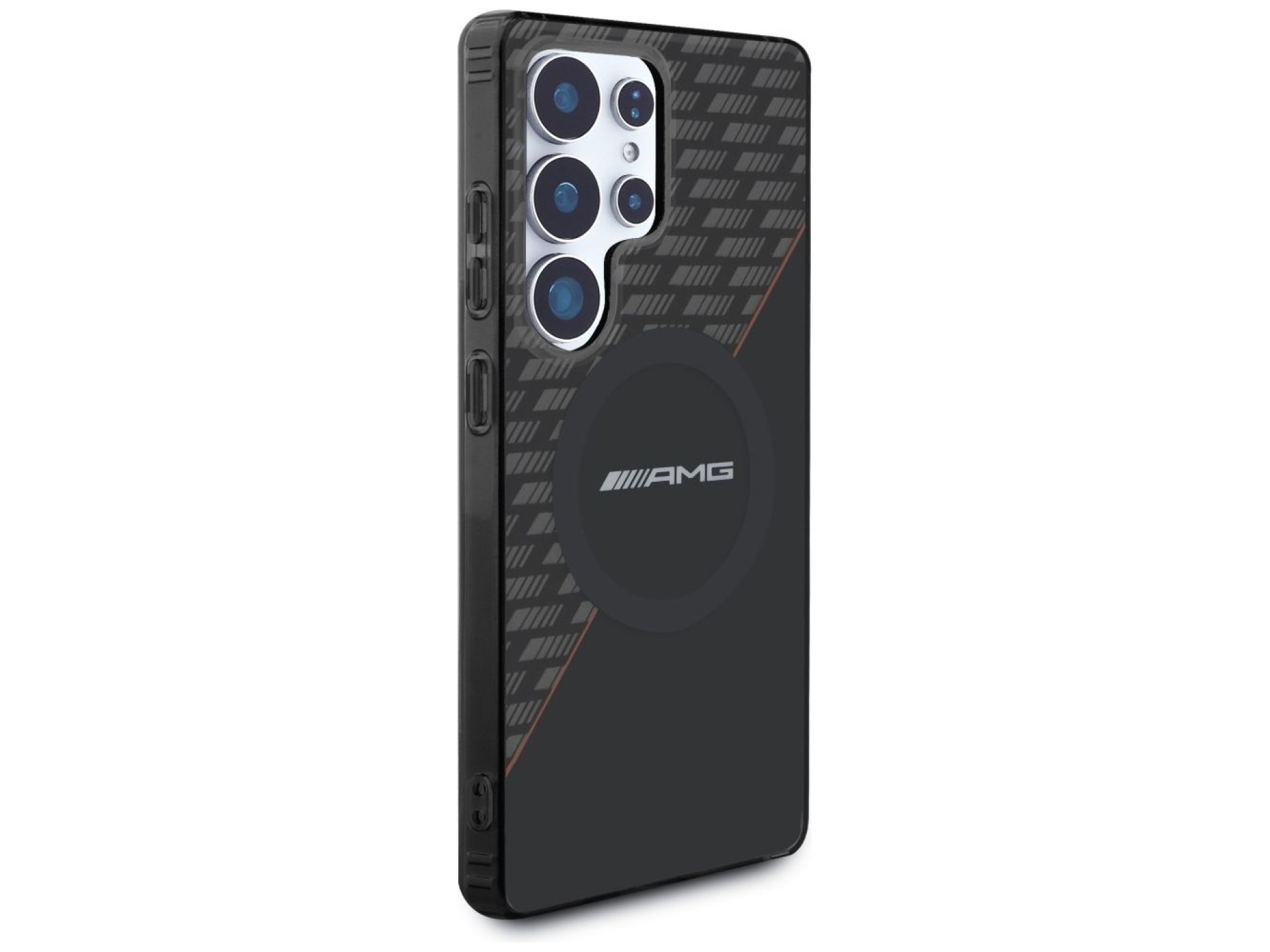 Capa AMG Double Layer Rhombs MagSafe para Samsung Galaxy S25 Ultra - Preto/Vermelho