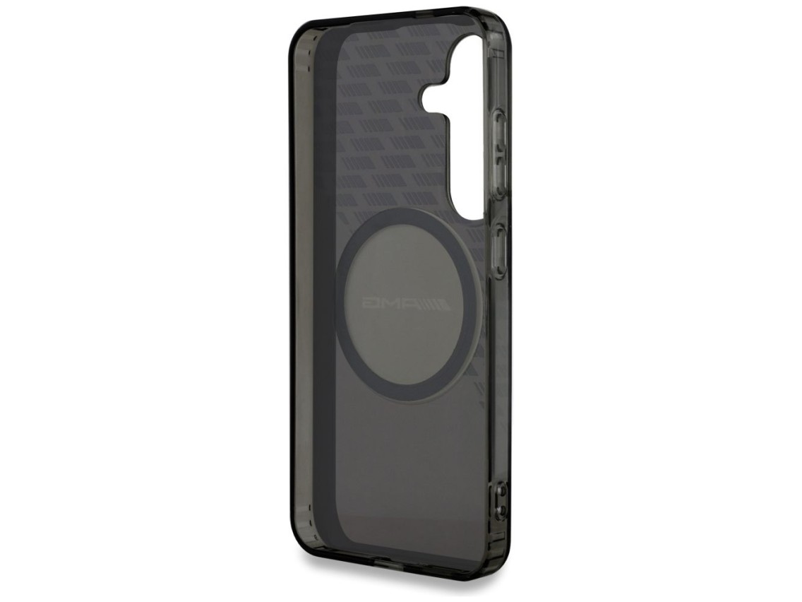 Funda AMG transparente con diseño de rombos y MagSafe para Samsung Galaxy S25 - Negra