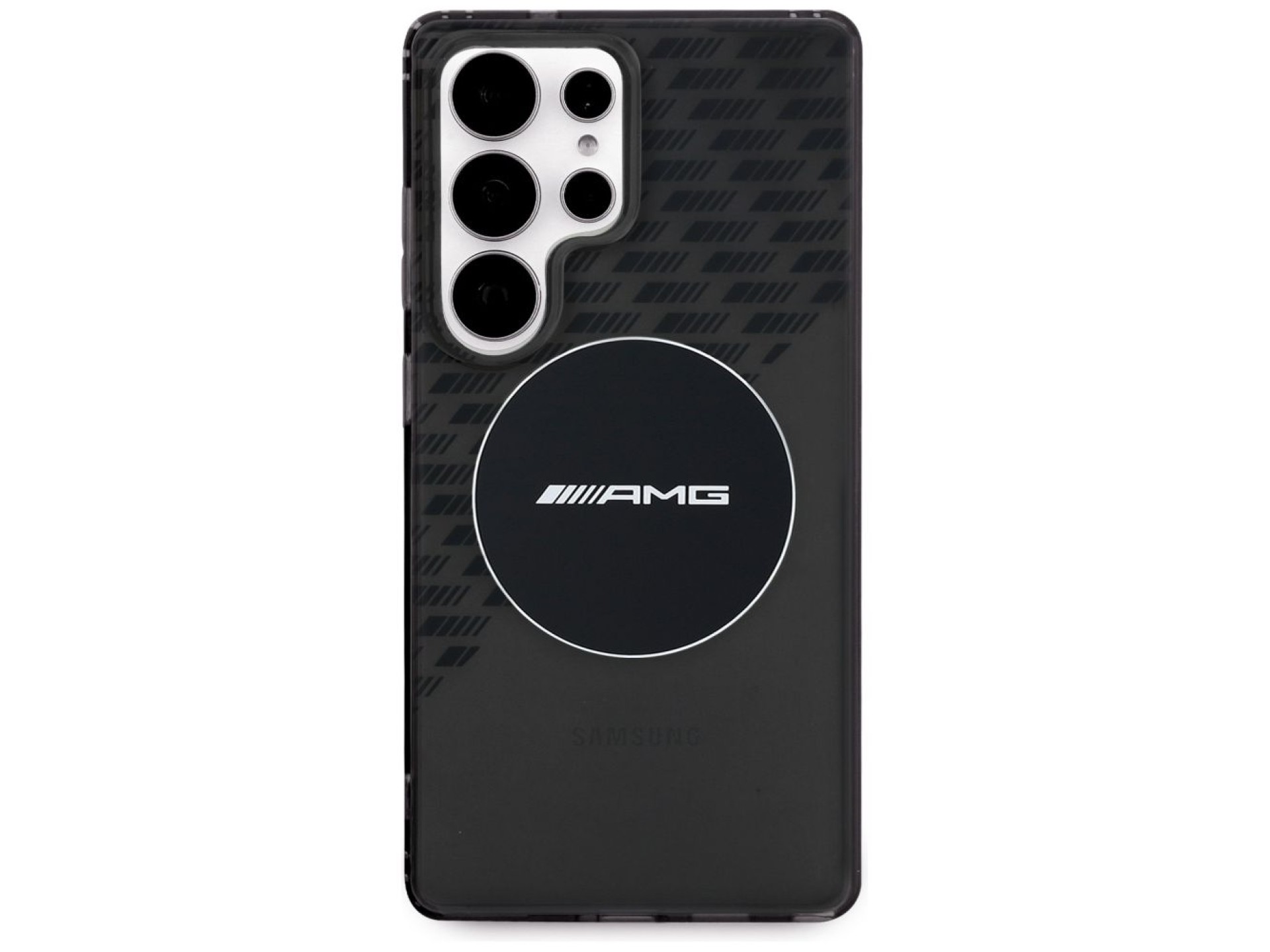 Capa AMG transparente com losangos e MagSafe para Samsung Galaxy S25 Ultra - Preta