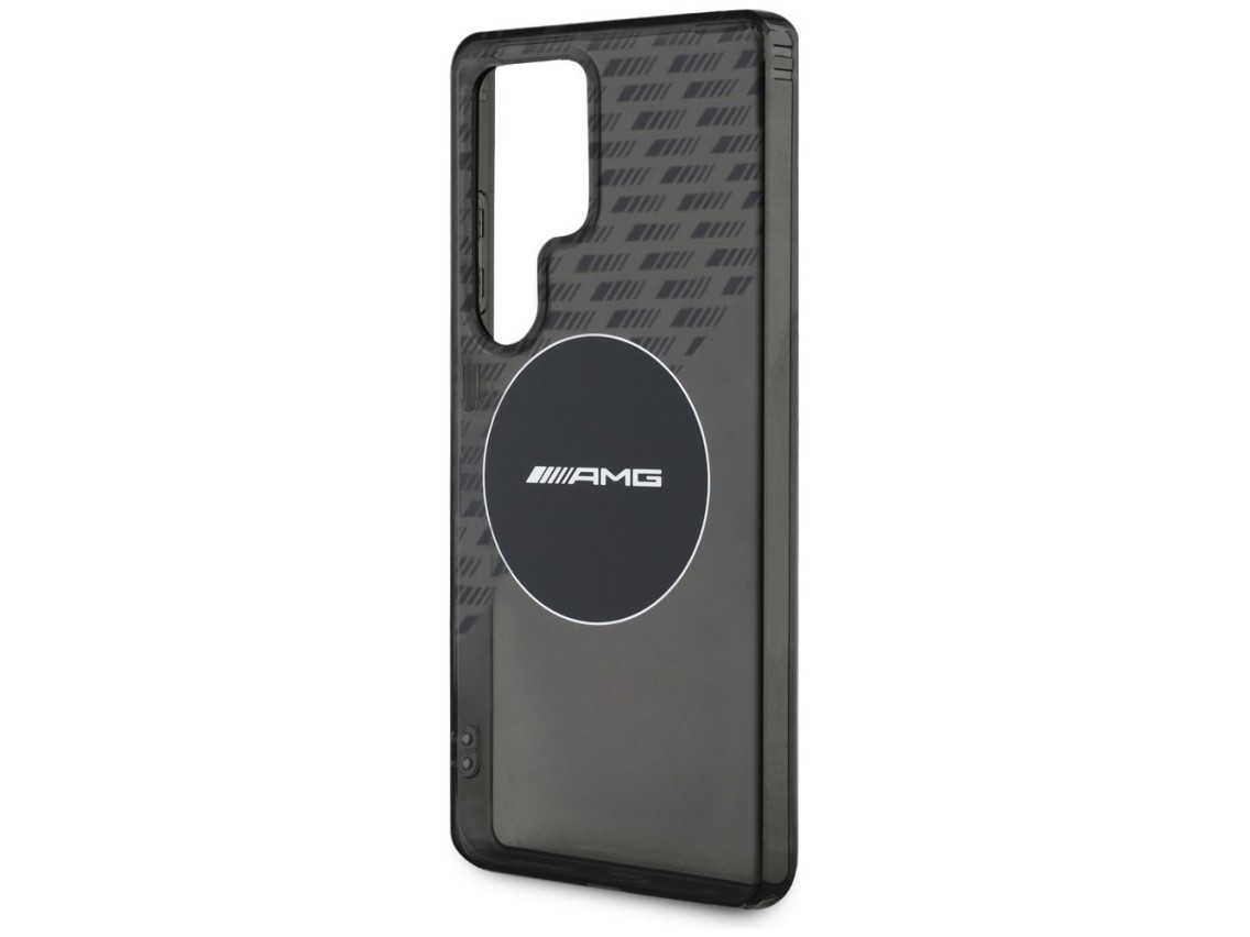Capa AMG transparente com losangos e MagSafe para Samsung Galaxy S25 Ultra - Preta