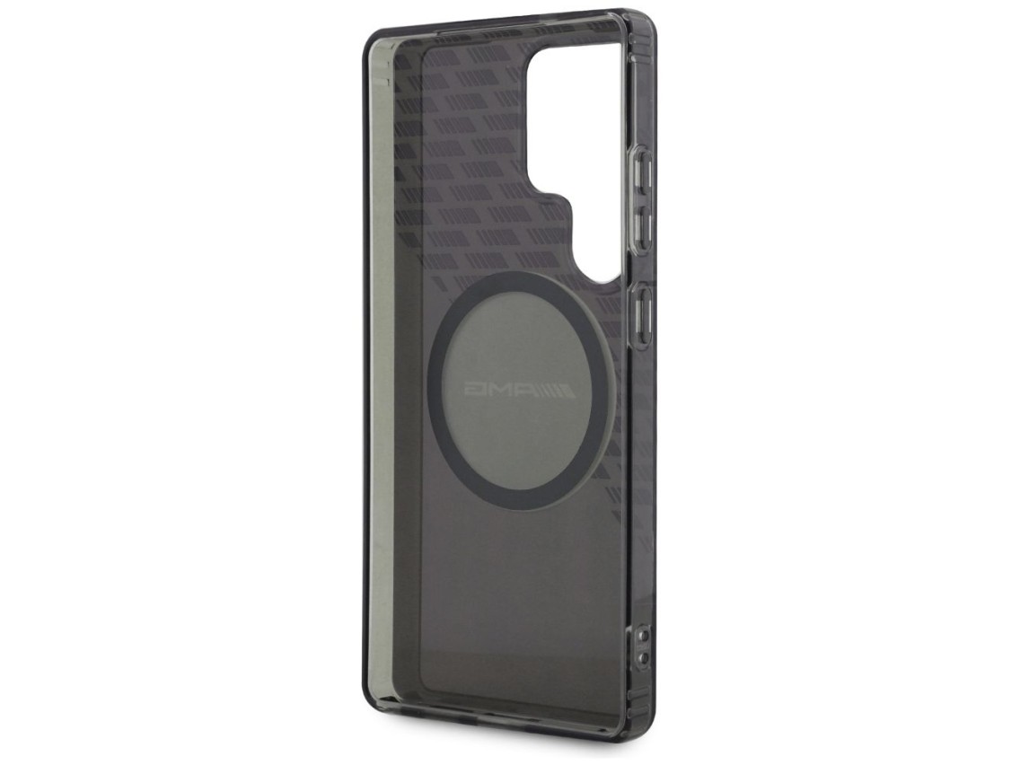 Capa AMG transparente com losangos e MagSafe para Samsung Galaxy S25 Ultra - Preta