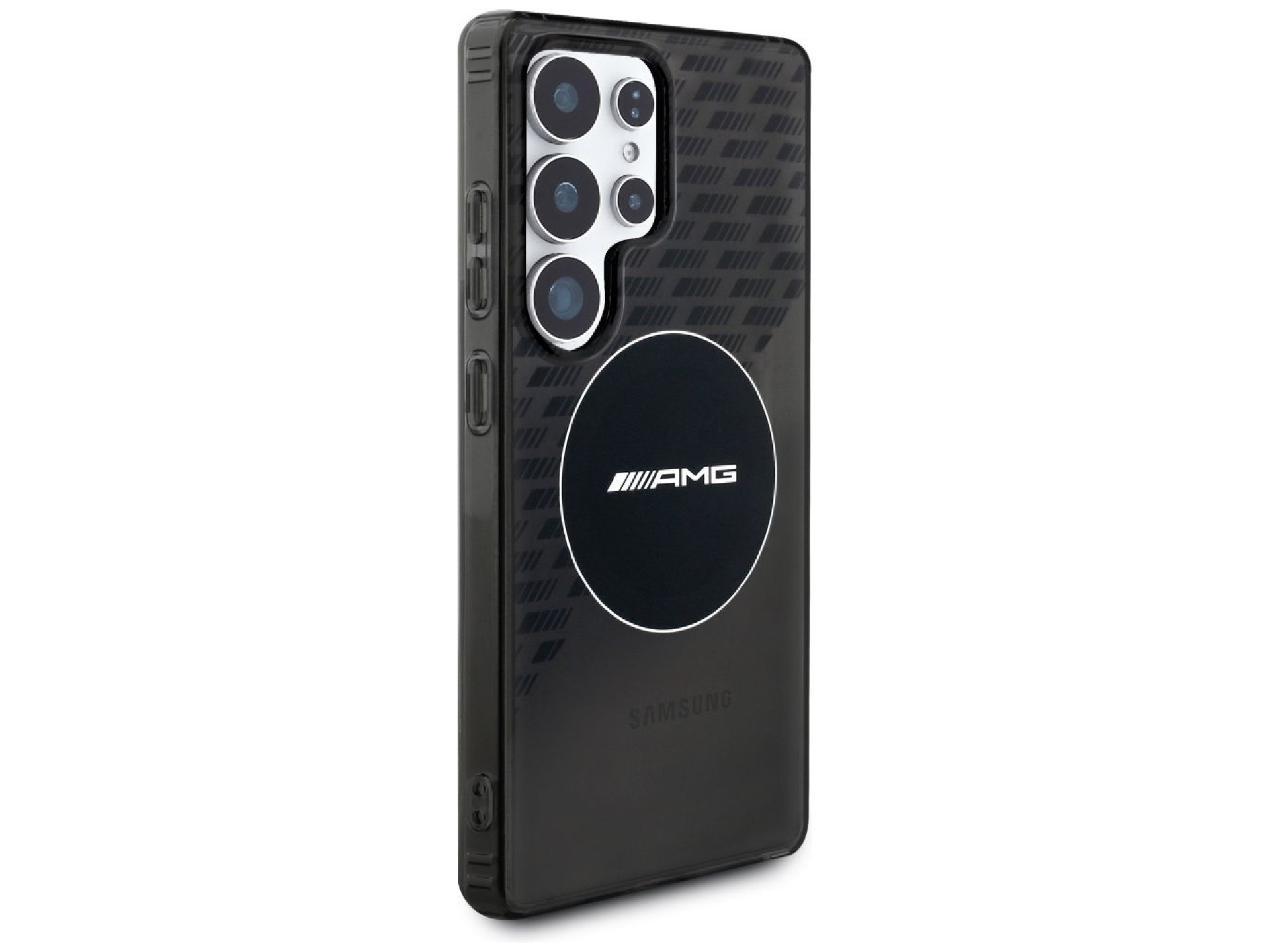 Capa AMG transparente com losangos e MagSafe para Samsung Galaxy S25 Ultra - Preta