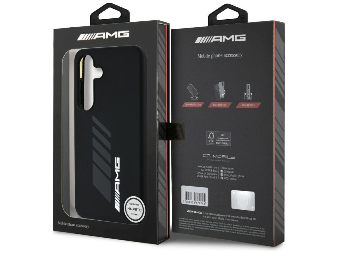 Capa AMG Oversize Rhombs MagSafe para Samsung Galaxy S25 - Preta