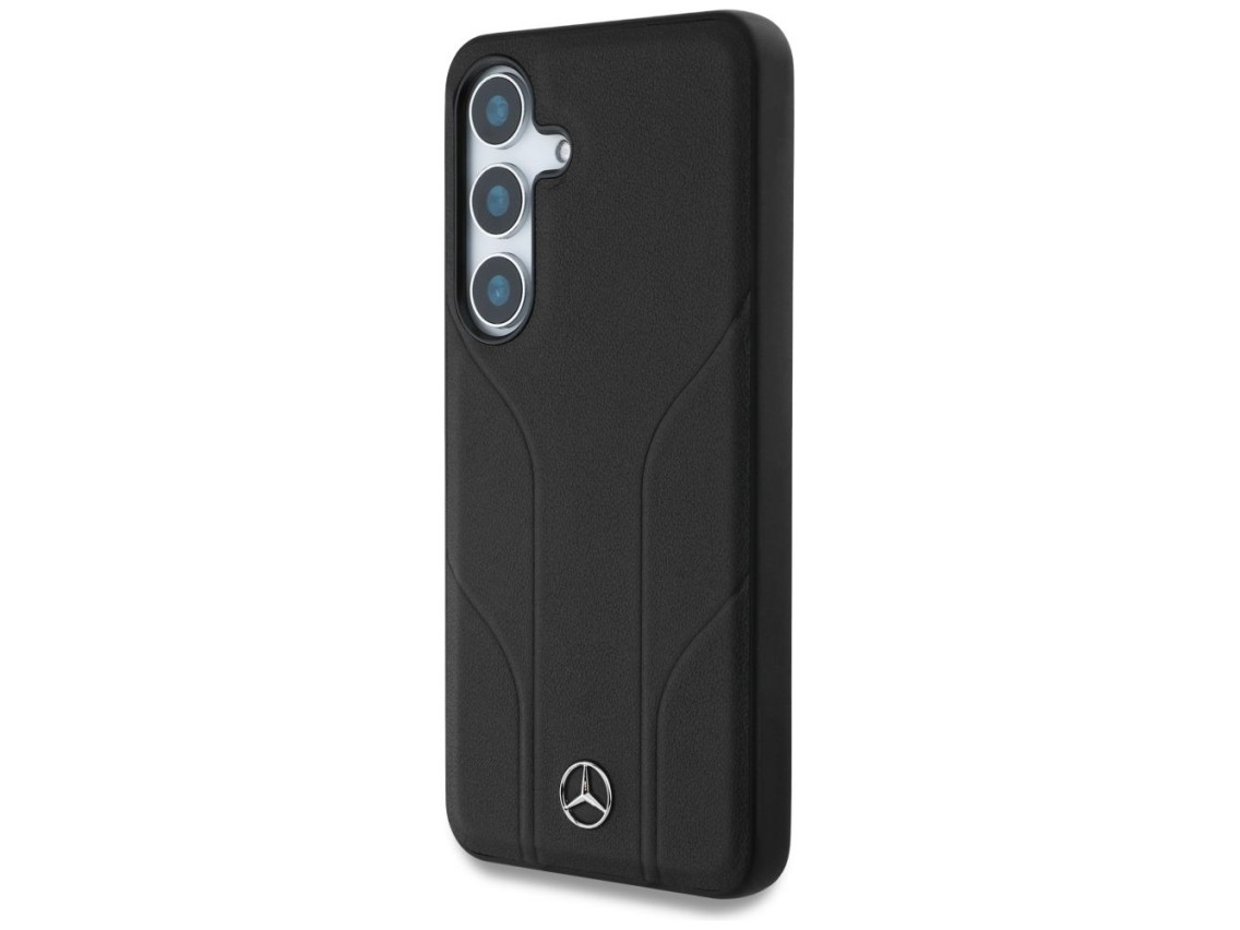 Mercedes Leather Debossed Lines MagSafe case for Samsung Galaxy S25+ - black