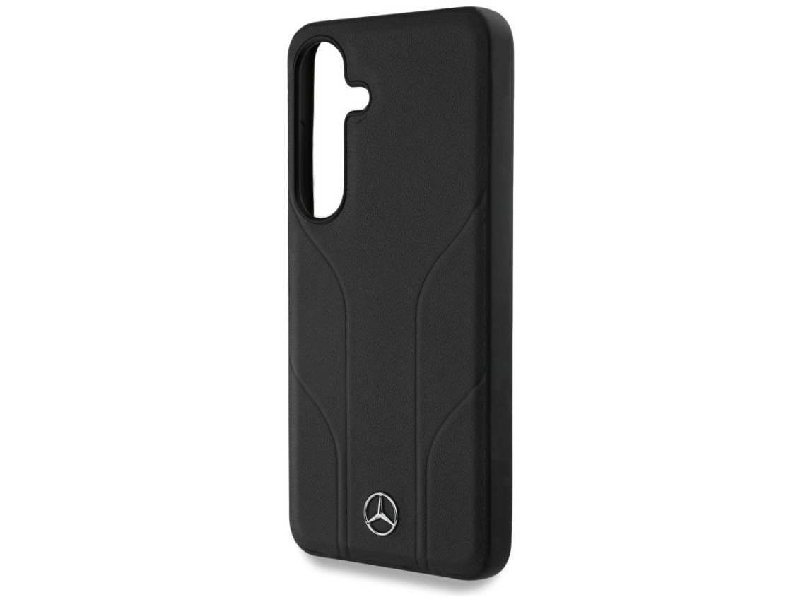 Mercedes Leather Debossed Lines MagSafe case for Samsung Galaxy S25+ - black