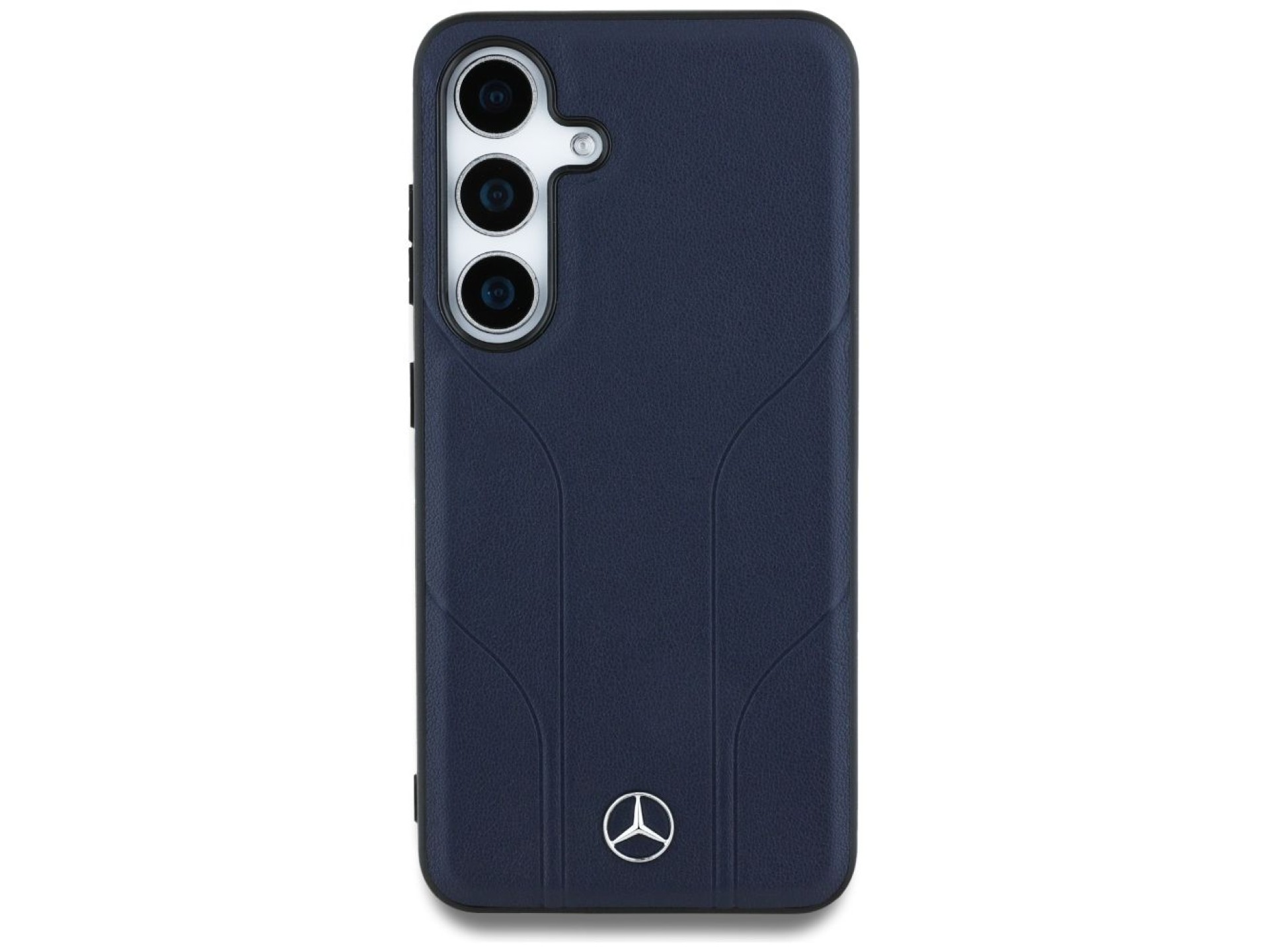 Capa MagSafe em couro com linhas em relevo da Mercedes para Samsung Galaxy S25 - Azul