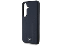 Capa MagSafe em couro com linhas em relevo da Mercedes para Samsung Galaxy S25 - Azul Capa MagSafe em couro com linhas em relevo da Mercedes para Samsung Galaxy S25 - Azul