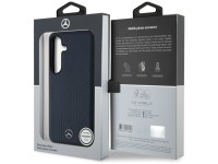 Capa MagSafe em couro com linhas em relevo da Mercedes para Samsung Galaxy S25 - Azul Capa MagSafe em couro com linhas em relevo da Mercedes para Samsung Galaxy S25 - Azul