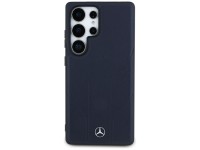 Capa MagSafe em couro com linhas em relevo da Mercedes para Samsung Galaxy S25 Ultra - Azul