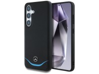 Mercedes Leather Contrasted Blue Horizontal Curve MagSafe Case for Samsung Galaxy S25 - Black Mercedes Leather Contrasted Blue Horizontal Curve MagSafe Case for Samsung Galaxy S25 - Black