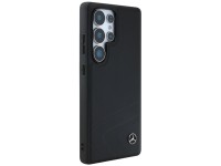 Capa MagSafe em couro Mercedes com curvas horizontais em relevo para Samsung Galaxy S25 Ultra - Pret Capa MagSafe em couro Mercedes com curvas horizontais em relevo para Samsung Galaxy S25 Ultra - Pret