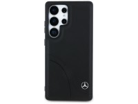Capa Mercedes em couro com costuras curvas para Samsung Galaxy S25 Ultra - Preta Capa Mercedes em couro com costuras curvas para Samsung Galaxy S25 Ultra - Preta