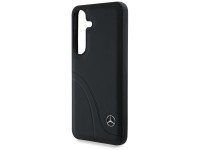 Mercedes Leather Curved Stitches Case for Samsung Galaxy S25 - Black Mercedes Leather Curved Stitches Case for Samsung Galaxy S25 - Black