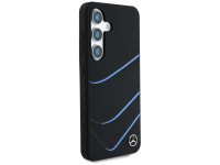 Funda Mercedes de silicona con curvas contrastantes y MagSafe para Samsung Galaxy S25 - Negra