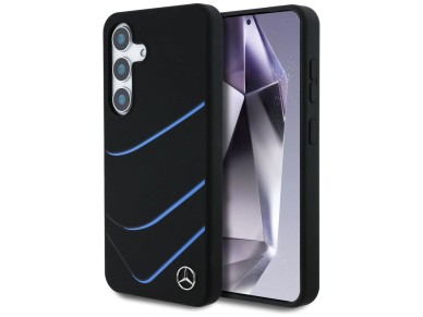 Capa MagSafe Mercedes Silicone Contrasted Curves para Samsung Galaxy S25 - Preta