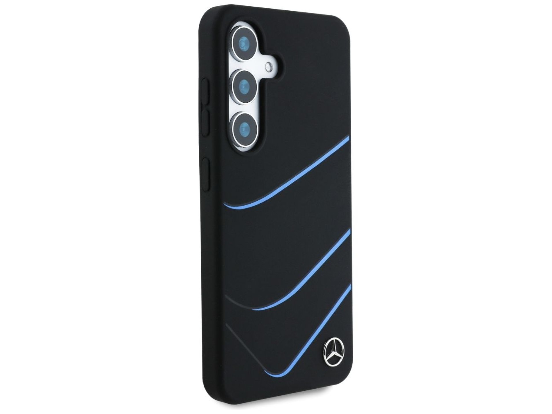 Mercedes Silicone Contrasted Curves MagSafe Case for Samsung Galaxy S25 - Black