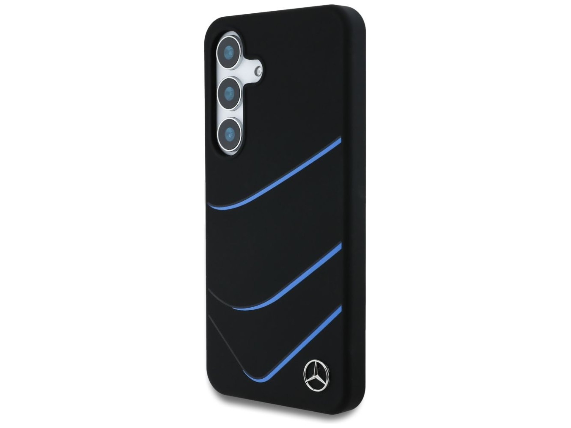 Mercedes Silicone Contrasted Curves MagSafe Case for Samsung Galaxy S25 - Black