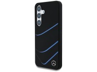 Funda Mercedes de silicona con curvas contrastantes y MagSafe para Samsung Galaxy S25 - Negra