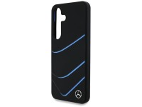 Funda Mercedes de silicona con curvas contrastantes y MagSafe para Samsung Galaxy S25 - Negra