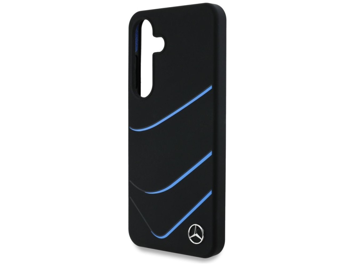 Mercedes Silicone Contrasted Curves MagSafe Case for Samsung Galaxy S25 - Black