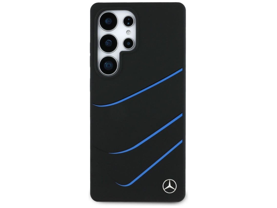 Mercedes Silicone Contrasted Curves MagSafe Case for Samsung Galaxy S25 Ultra - Black
