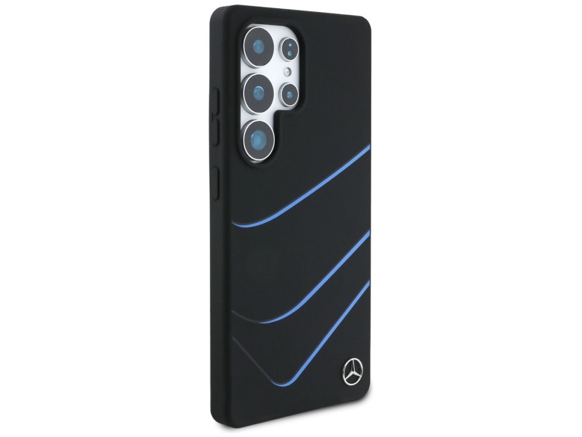 Mercedes Silicone Contrasted Curves MagSafe Case for Samsung Galaxy S25 Ultra - Black