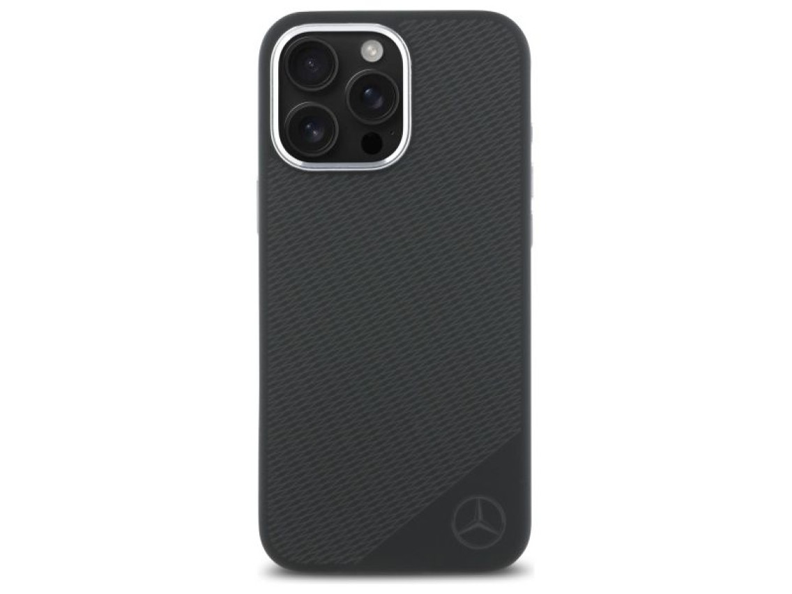 Mercedes MEHMP16L23SUGDK iPhone 16 Pro 6.3" capa rígida preta/preta com logotipo tonal em silicone e