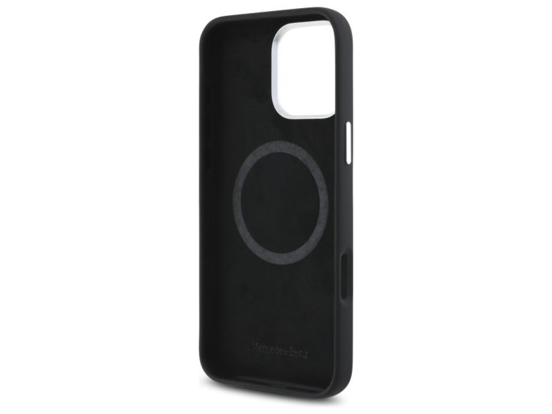 Mercedes MEHMP16L23SUGDK iPhone 16 Pro 6.3" capa rígida preta/preta com logotipo tonal em silicone e
