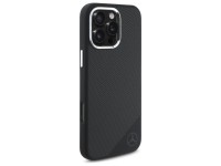Mercedes MEHMP16L23SUGDK iPhone 16 Pro 6.3" capa rígida preta/preta com logotipo tonal em silicone e Mercedes MEHMP16L23SUGDK iPhone 16 Pro 6.3" capa rígida preta/preta com logotipo tonal em silicone e