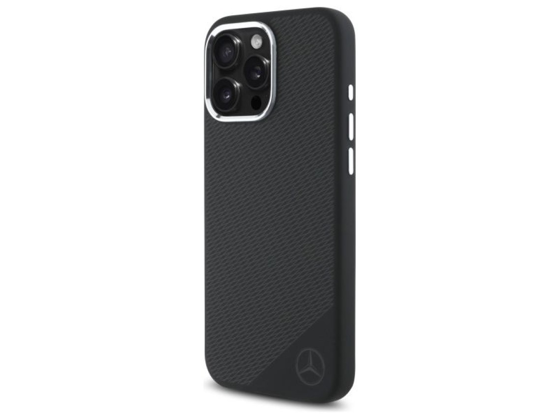Mercedes MEHMP16L23SUGDK iPhone 16 Pro 6.3" capa rígida preta/preta com logotipo tonal em silicone e
