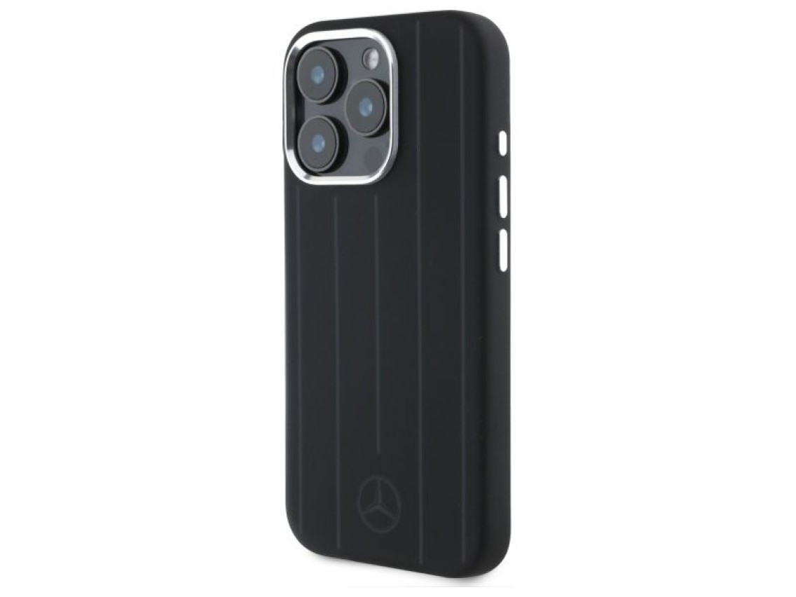 Mercedes MEHMP16L23SUVSK iPhone 16 Pro 6.3" capa rígida preta/preta com listras verticais em tom sob